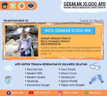 Putus Mata Rantai Covid 19, TBM 110 FK UMI Buka Donasi Untuk Gerakan 10.000 APD
