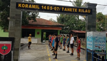 Koramil 1405-07 /Tanete Rilau Aktif Bina Jasmani Pemuda Barru