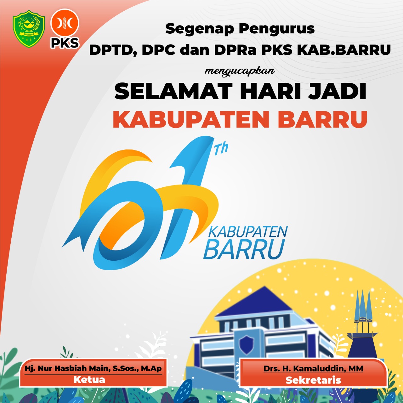Ucapan dan Harapan Pengurus dan Kader PKS Barru di Hari Jadi Barru Ke-61