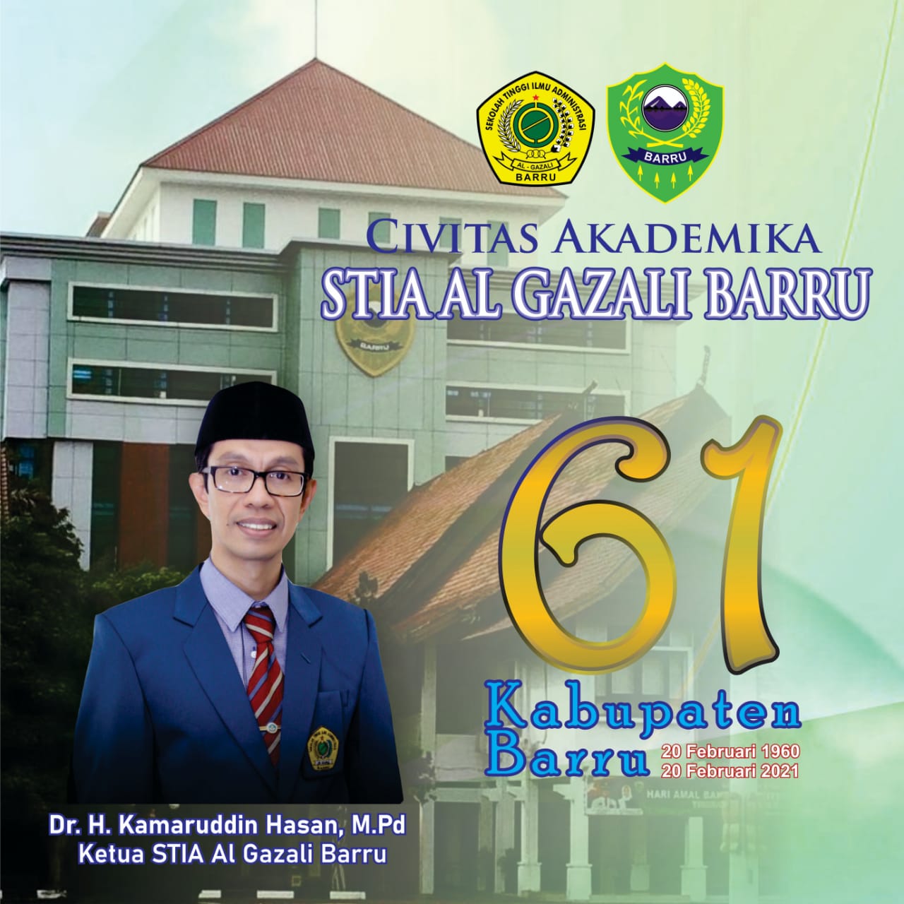 Civitas Akademika STIA Al Gazali Barru Sampaikan Ucapan HUT Barru Ke-61
