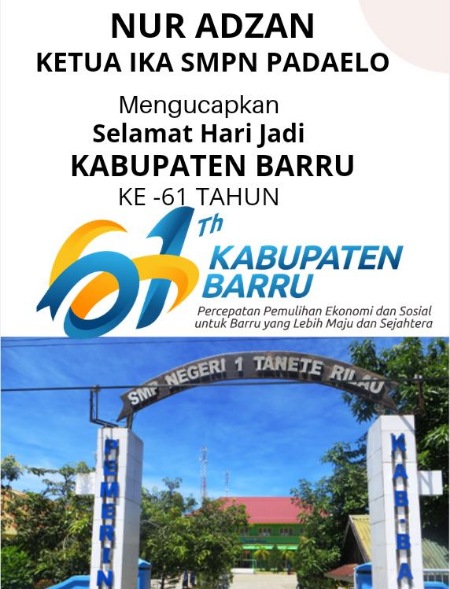 Ucapan IKA SMP Negeri Padaelo di HUT Barru ke 61