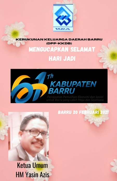 Ketum KKDB HM Yasin Azis Ucapkan Selamat Hari Jadi Barru Ke-61