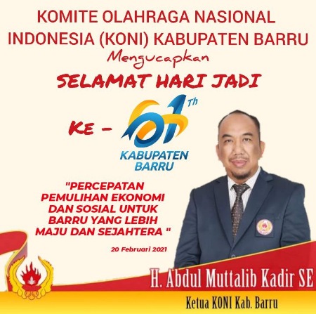 Ketua KONI Ucapkan Selamat Hari Jadi Barru Ke-61