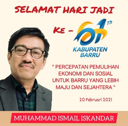 Ismail Iskandar Ucapkan selamat Hari Jadi Barru Ke-61