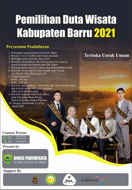 Ayo Daftar! Dinas Pariwisata Barru Buka Pendaftaran Duta Wisata 2021, Catat Syaratnya
