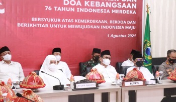 Bupati dan Forkopimda Barru Ikuti Zikir dan Doa Kebangsaan HUT RI ke 76