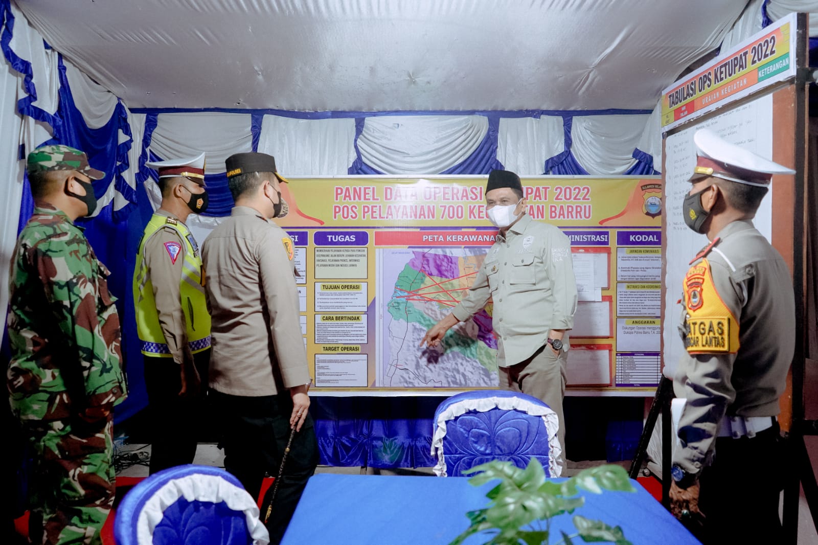 Bupati dan Forkopimda Tinjau Pos  Ops Ketupat Polres Barru 2022