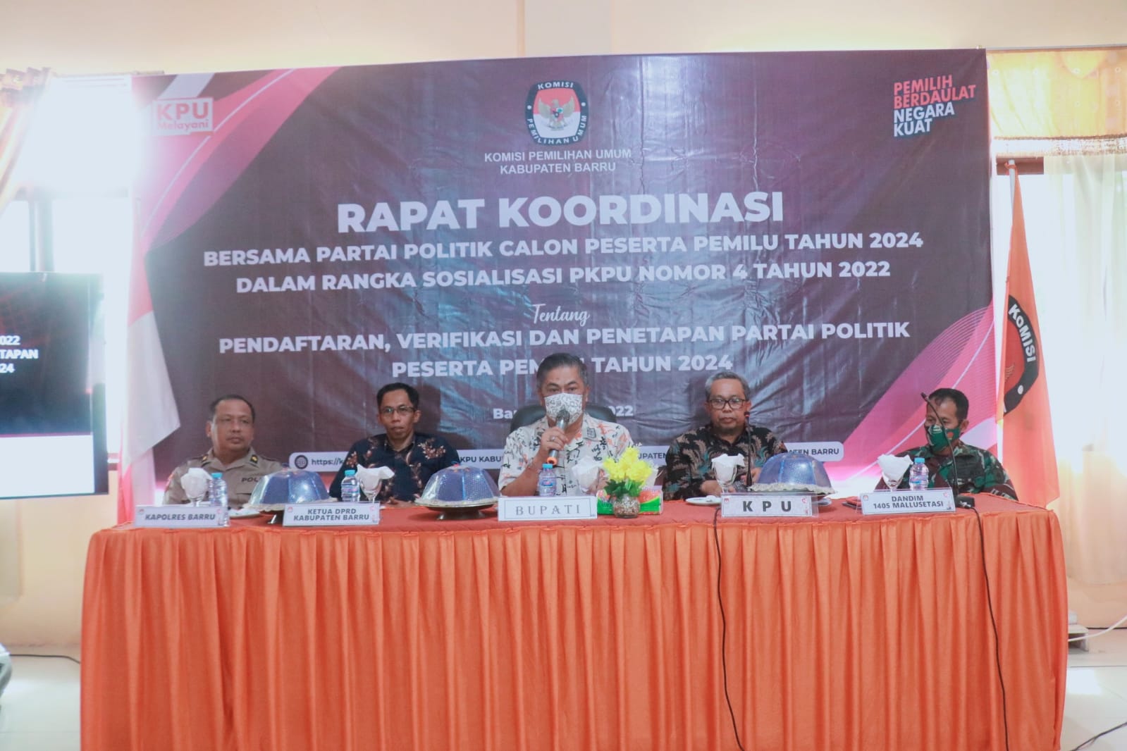 KPU Gelar  Sosialisasi PKPU Nomor 4 Tahun 2022, Ini Arahan Sekda Barru