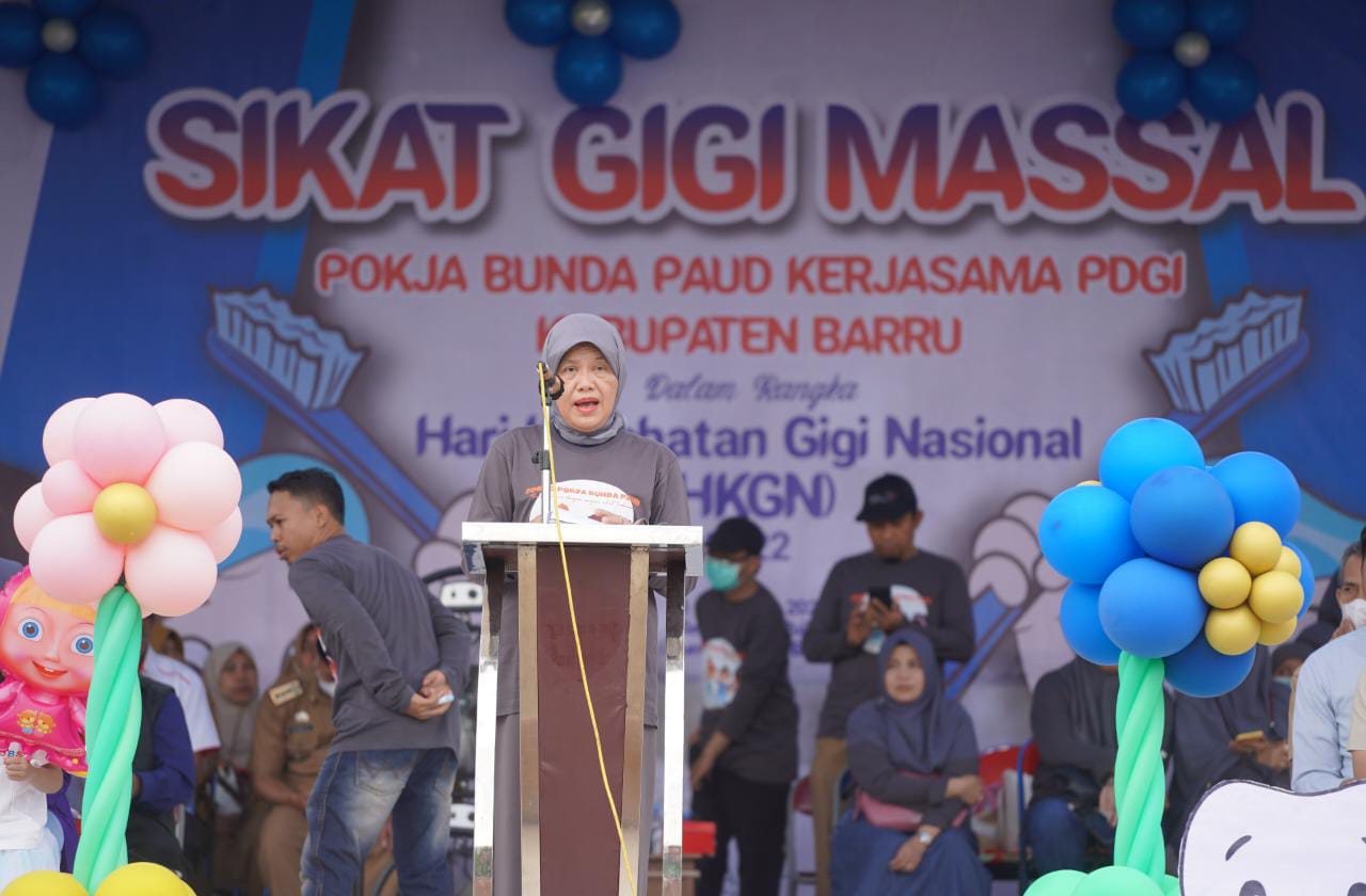 Hasnah Syam Apresiasi Kampanye Kesehatan Gigi dan Sikat Gigi Massal POKJA PAUD Dan PDGI