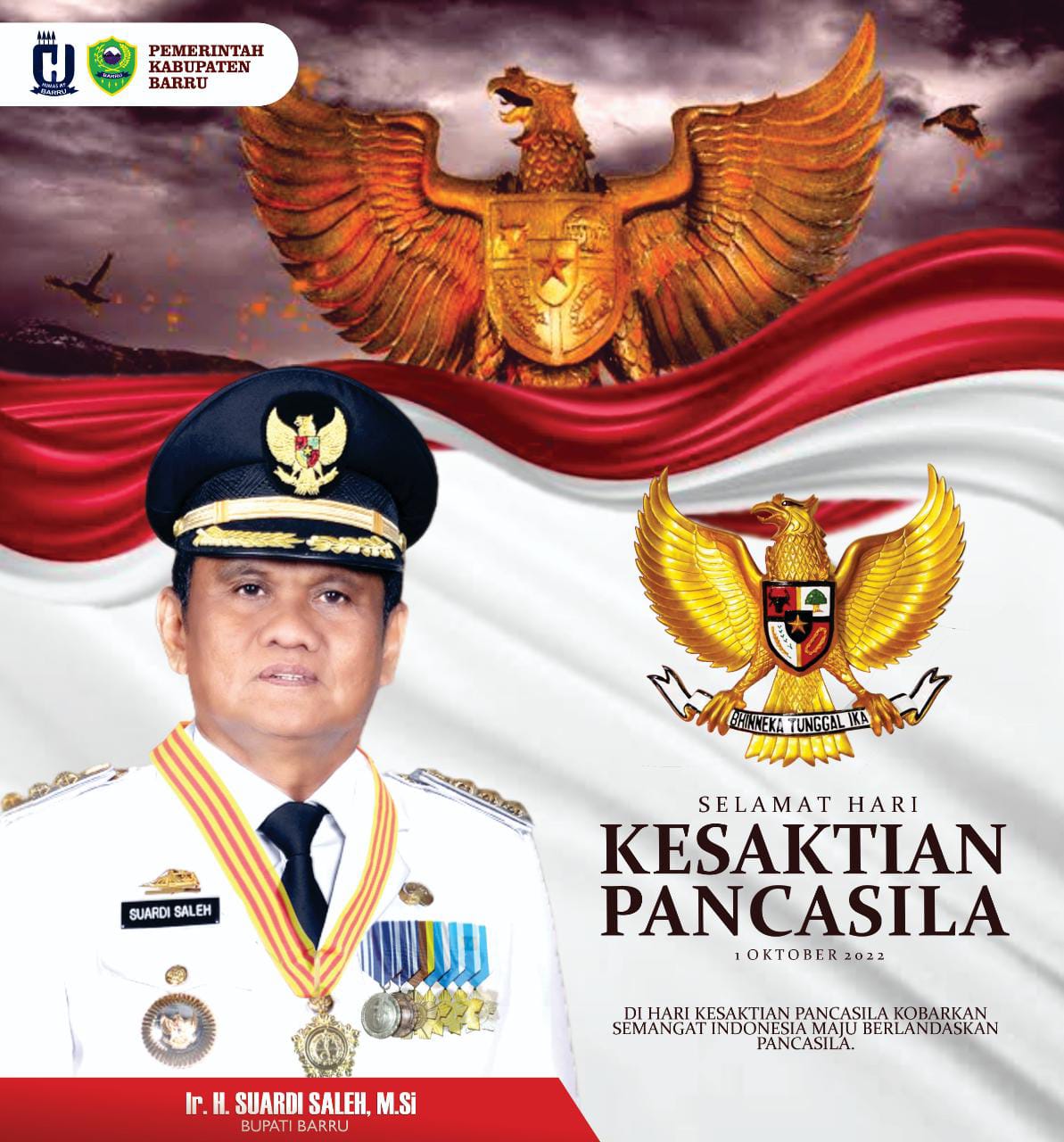 Bupati Barru Ucapkan Selamat Hari Kesaktian Pancasila dan Imbau Warga Naikkan Bendera Setengah Tiang