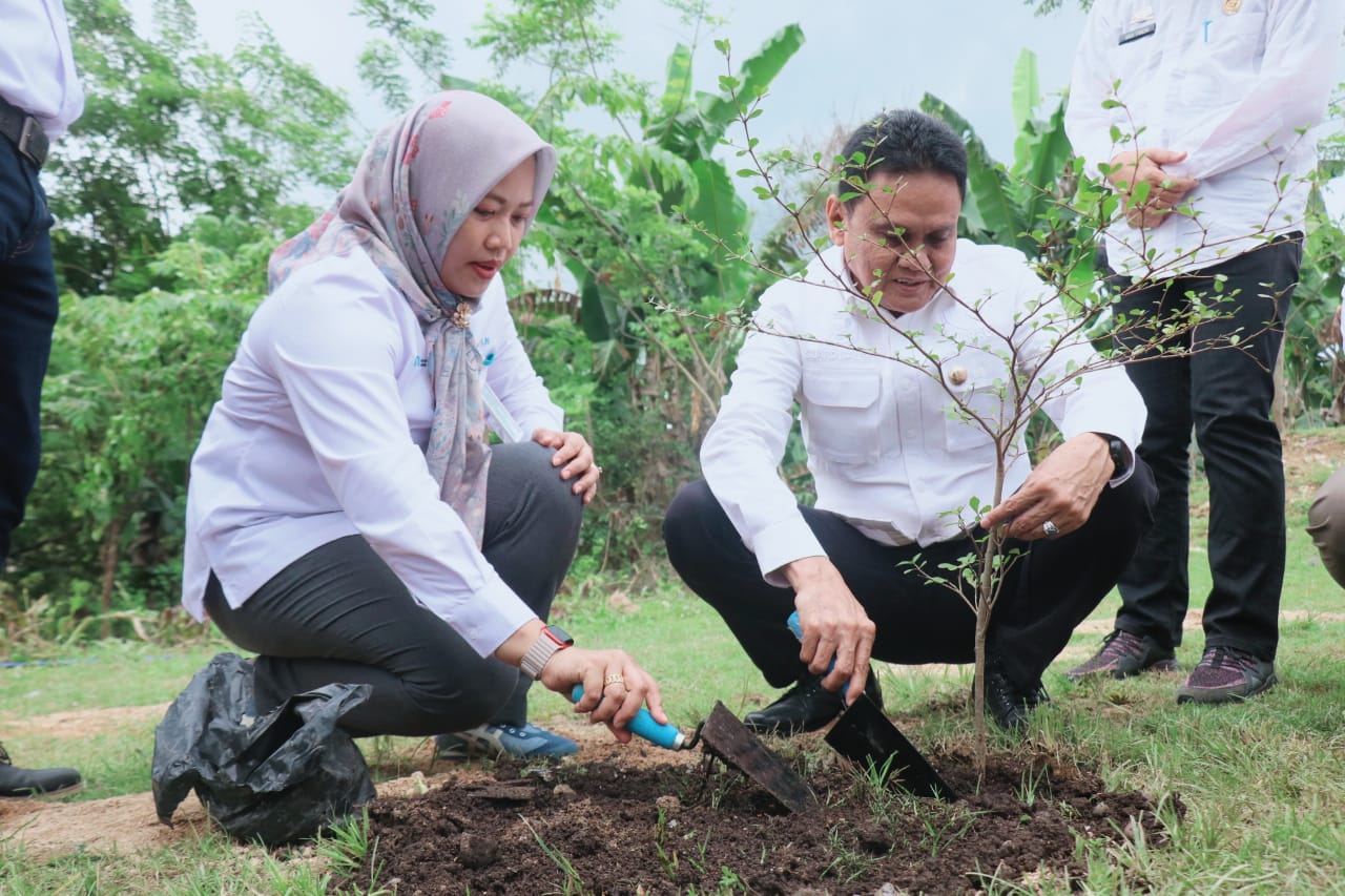 Kepala UP3  PT PLN Persero Parepare Dampingi Bupati Barru Tanam Pohon Produktif