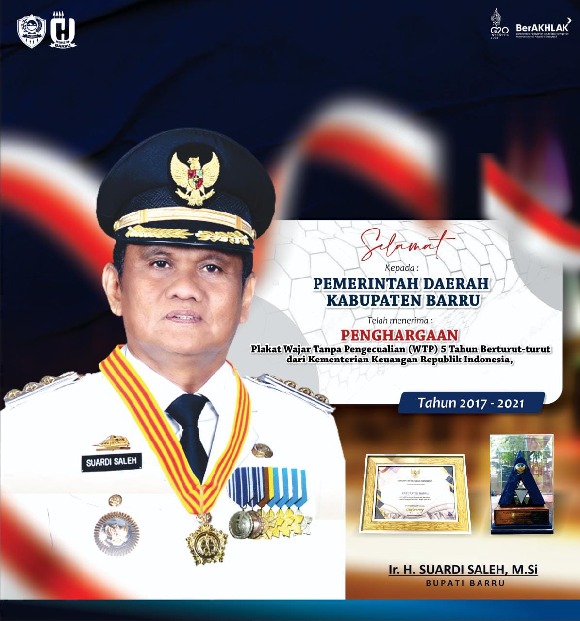 Pemkab Barru Pertahankan WTP 8 Kali