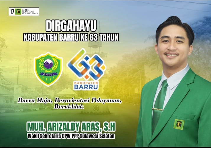 UCAPKAN SELAMAT HARI JADI BARRU KE-63, ARIZALDY ARAS AJAK PEMUDA BANGKIT MAJUKAN DAERAH