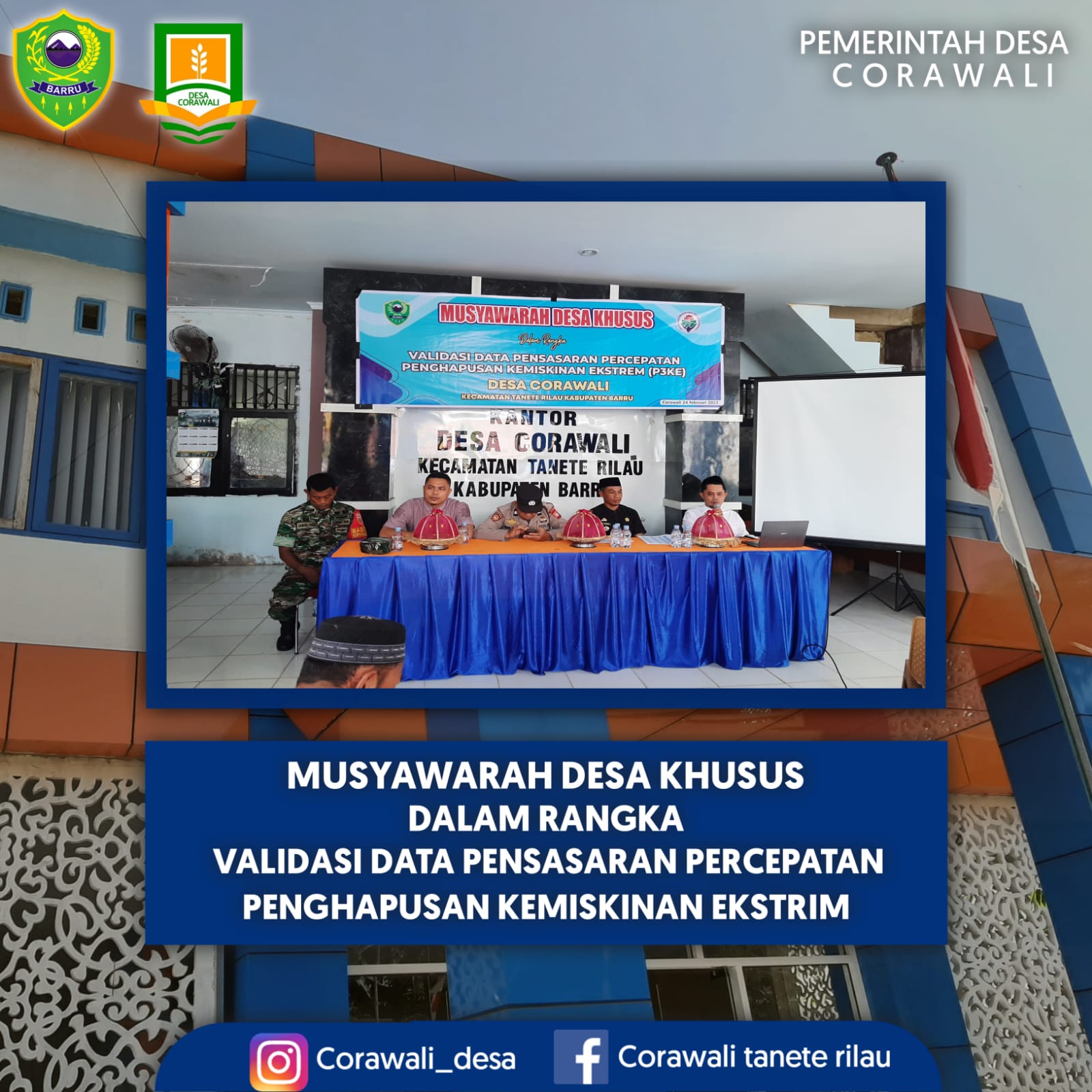 Kades Corawali Buka Musyawarah Desa Validasi Warga P3KE