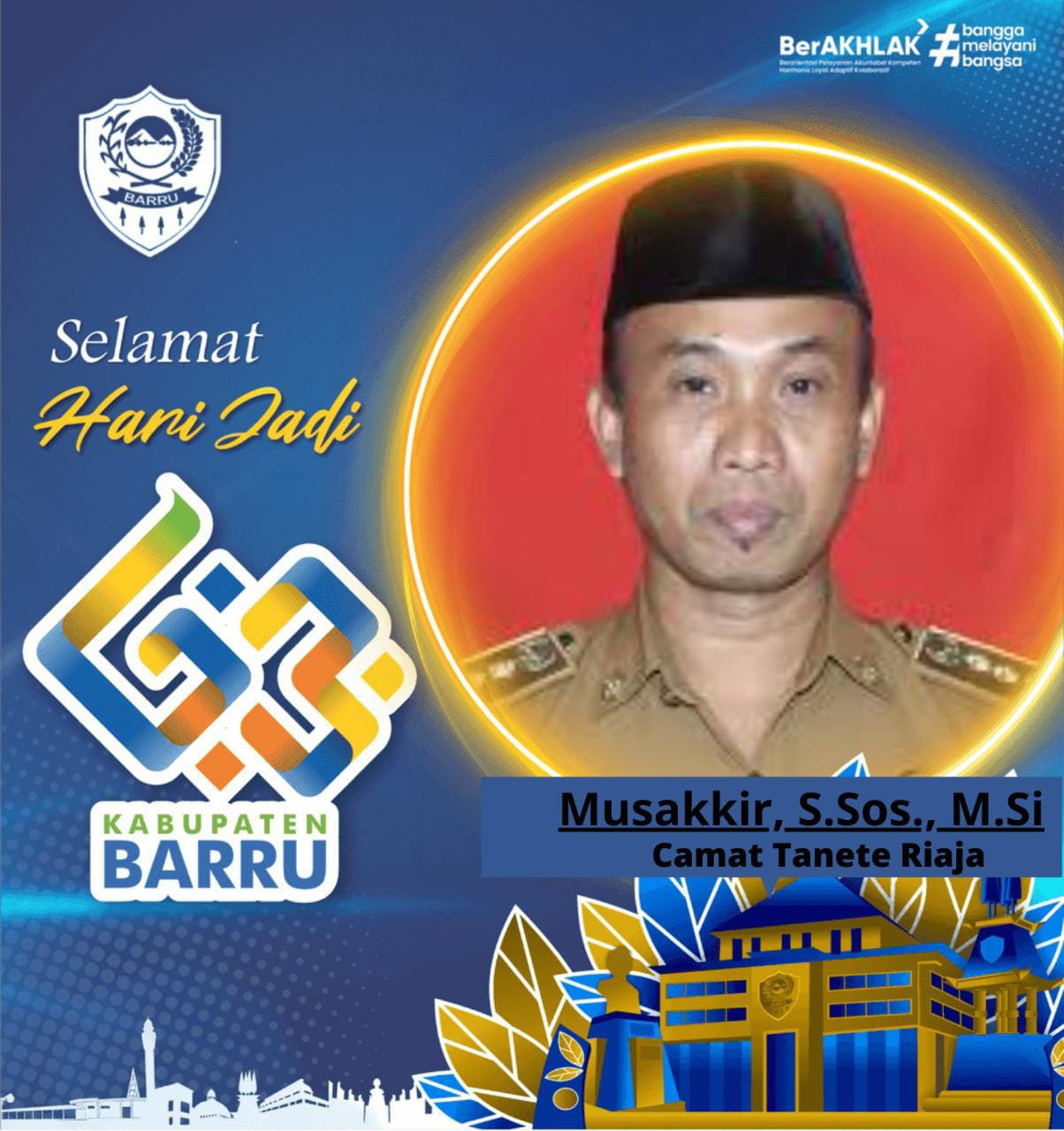 Camat Tanete Riaja Sampaikan Selamat Selamat HUT Barru ke-63