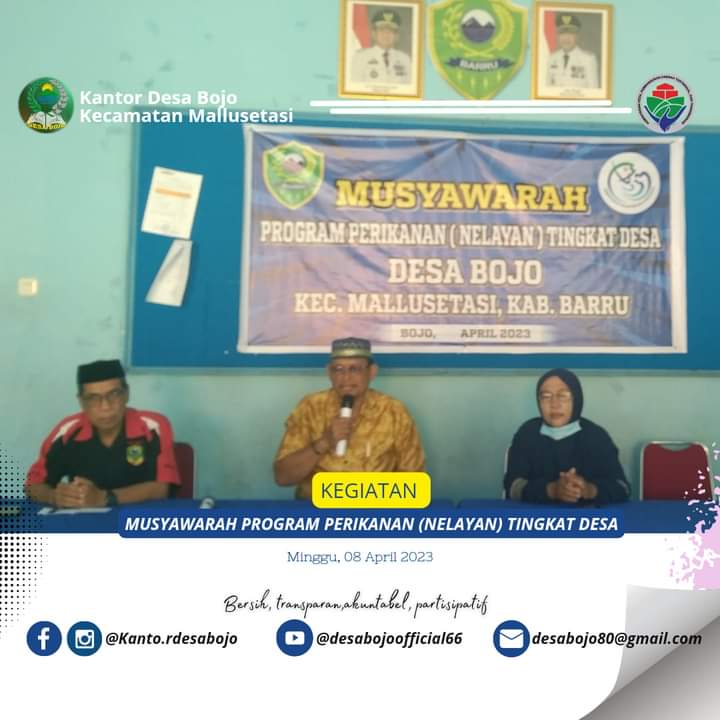 Kades Tuppu Bulu Pimpin Musyawarah Program Perikanan Se- Desa Bojo
