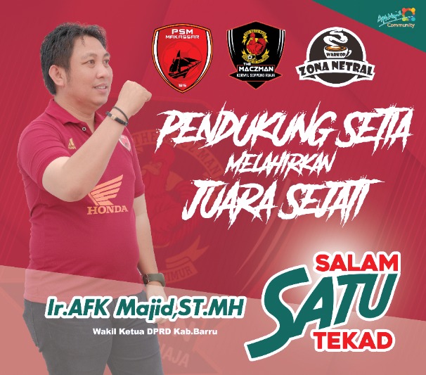 Laga PSM Kontra Persija Jakarta Wakil Ketua DPRD Barru Nobar Dengan The Machzman Soppeng Riaja