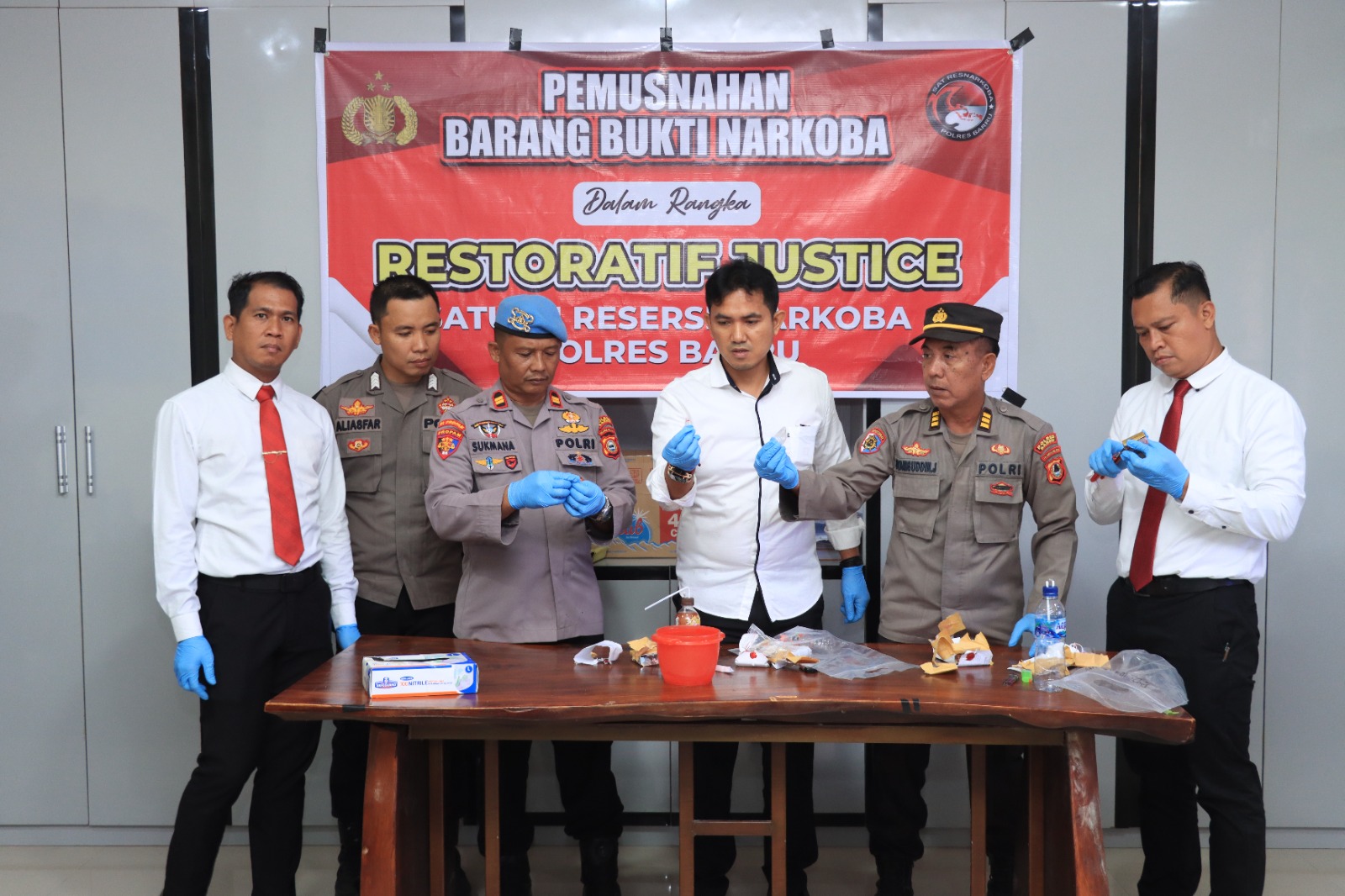 Polres Barru Musnahkan Barang Bukti Narkoba Jenis Sabu