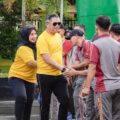 Wakil Bupati dan Ketua TP PKK Barru Meriahkan Gerak Jalan Hari Bhayangkara ke-79